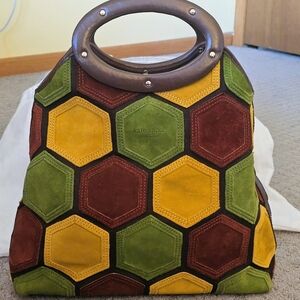Kate Spade Multicolor Hexagon Suede Top-Handle Bag